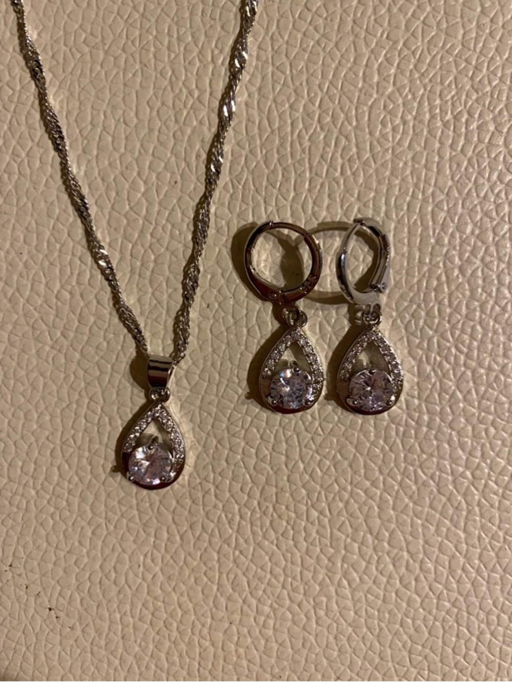 Necklace & Earrings 5A CZ Set 925 Sterling Silver